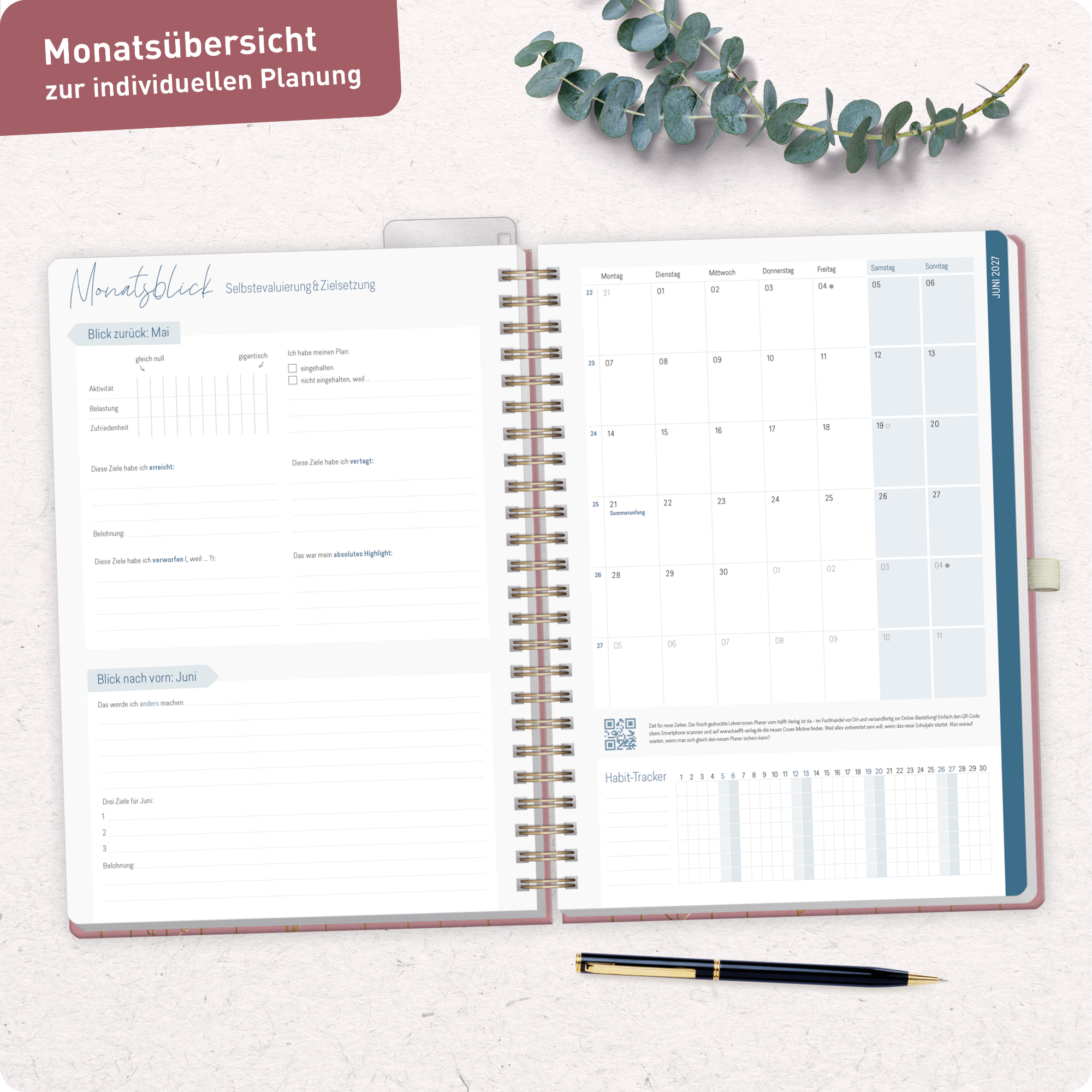 Artikelbild 8 des Artikels “Lehrer-Planer Maxi Deluxe A4+ 26/27 [Fine Flowers rosé] “