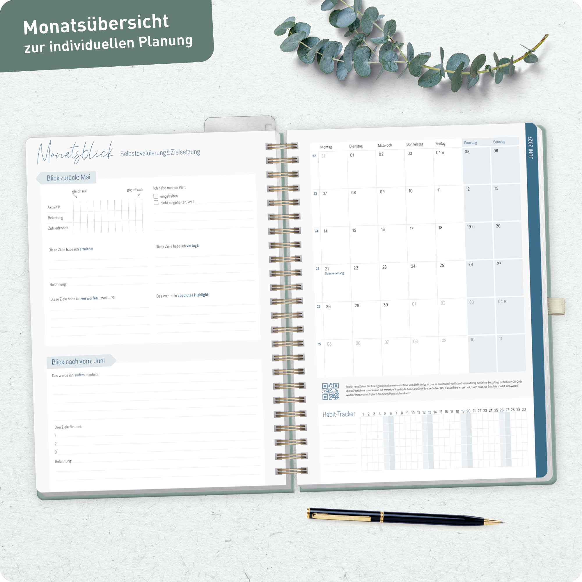 Artikelbild 8 des Artikels “Lehrer-Planer Maxi Deluxe A4+ 26/27 [Green Canvas] “