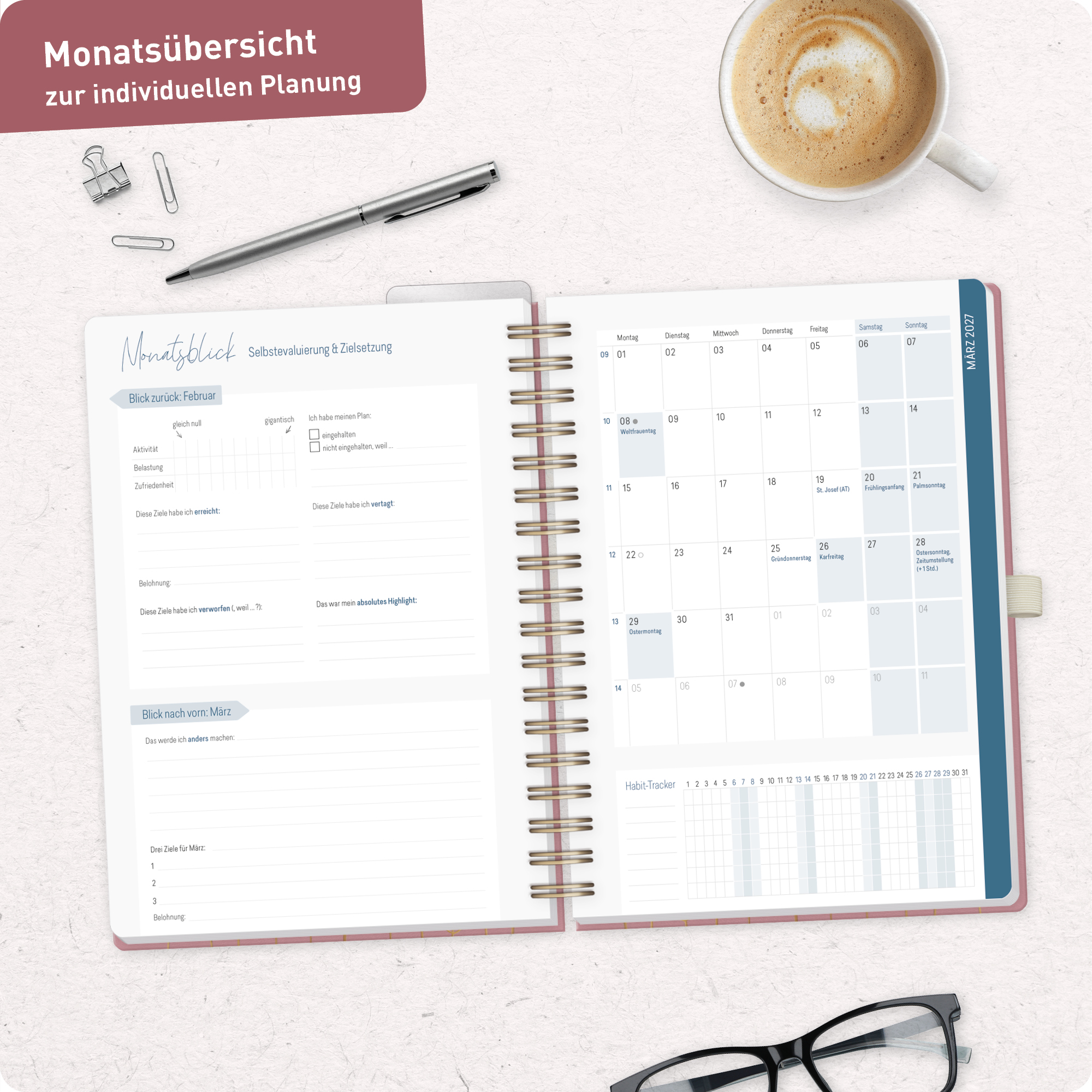 Artikelbild 8 des Artikels “Lehrer-Planer Deluxe A5+ 26/27 [Fine Flowers rosé] “