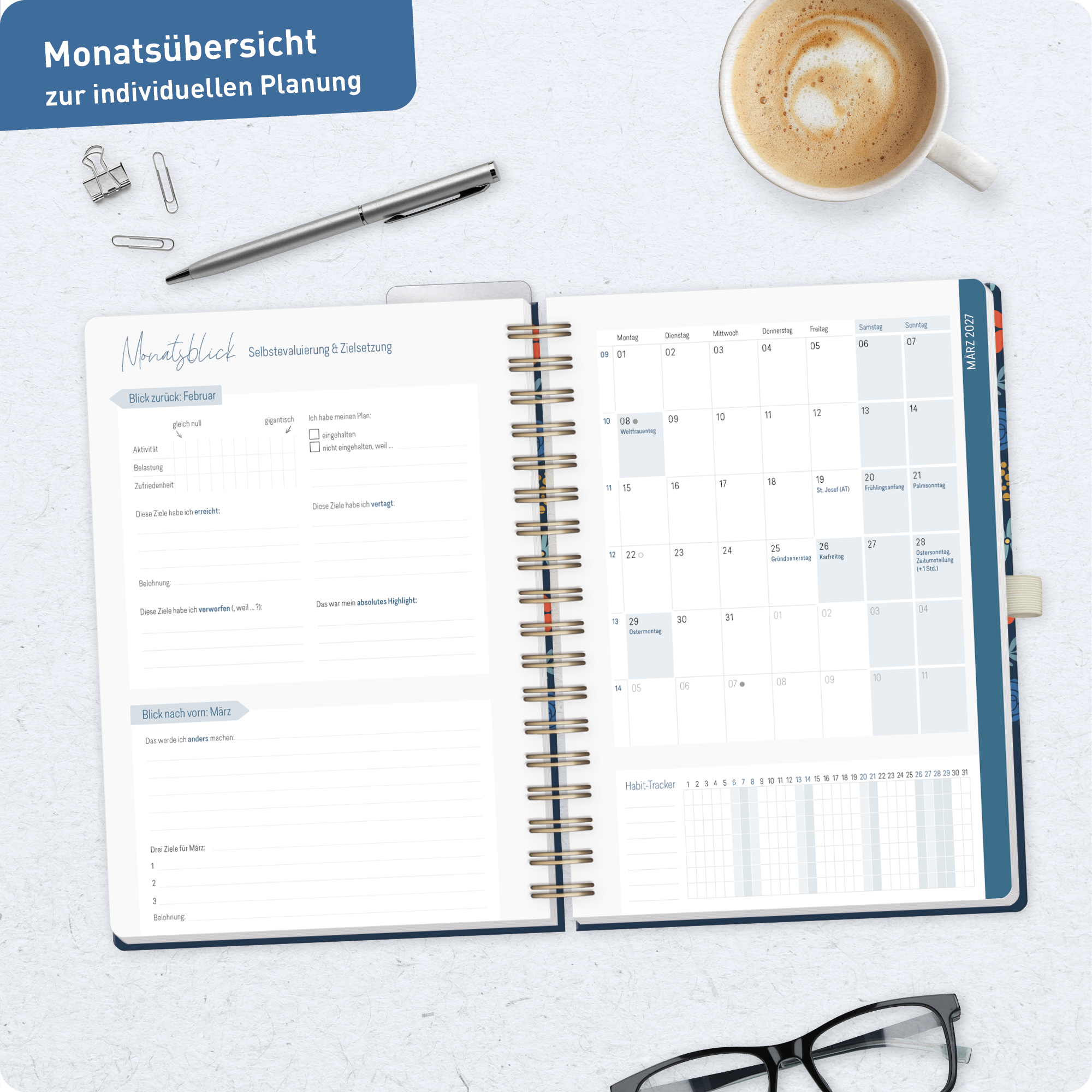 Artikelbild 8 des Artikels “Lehrer-Planer Deluxe A5+ 26/27 [Flowers & Leaves] “