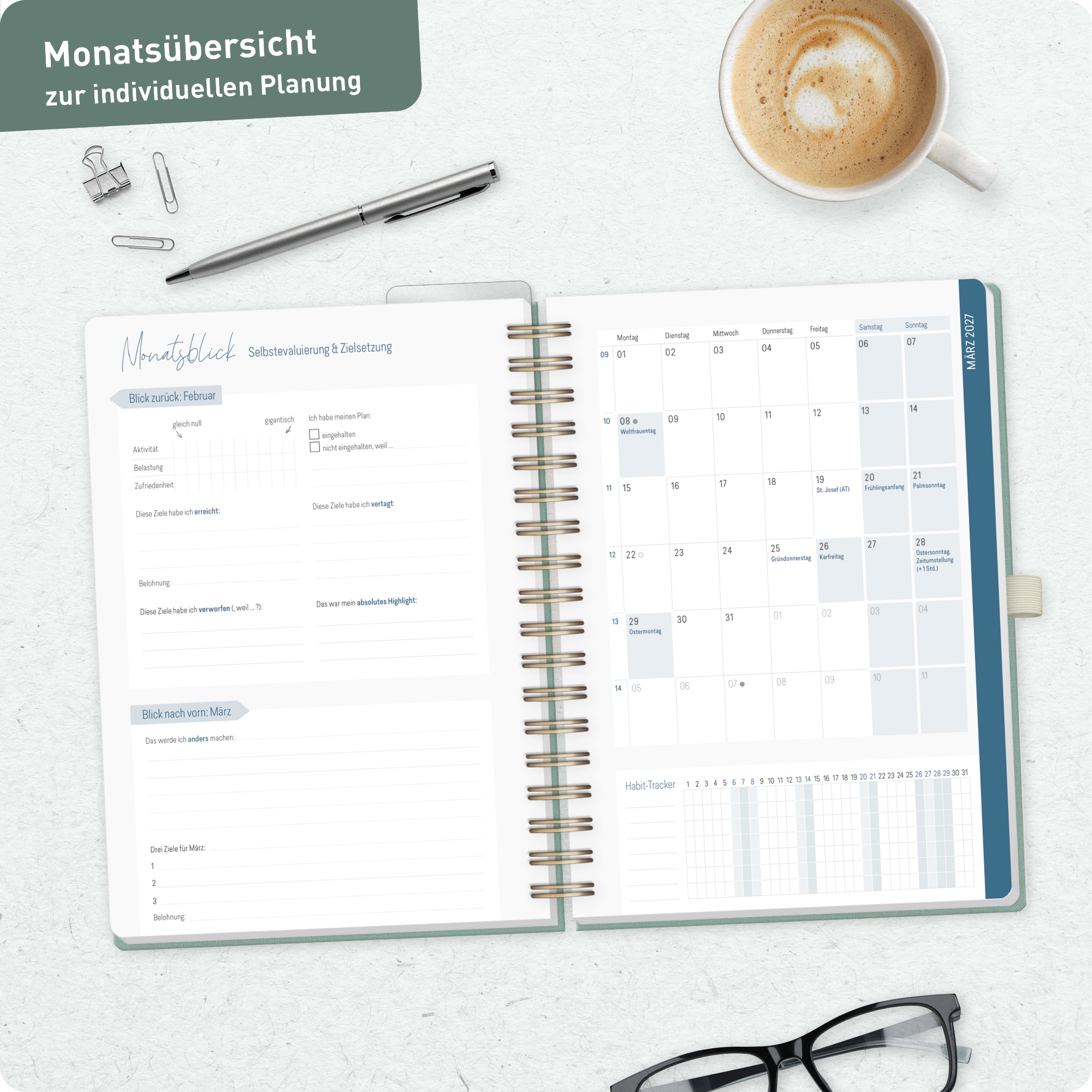 Artikelbild 8 des Artikels “Lehrer-Planer Deluxe A5+ 26/27 [Green Canvas] “