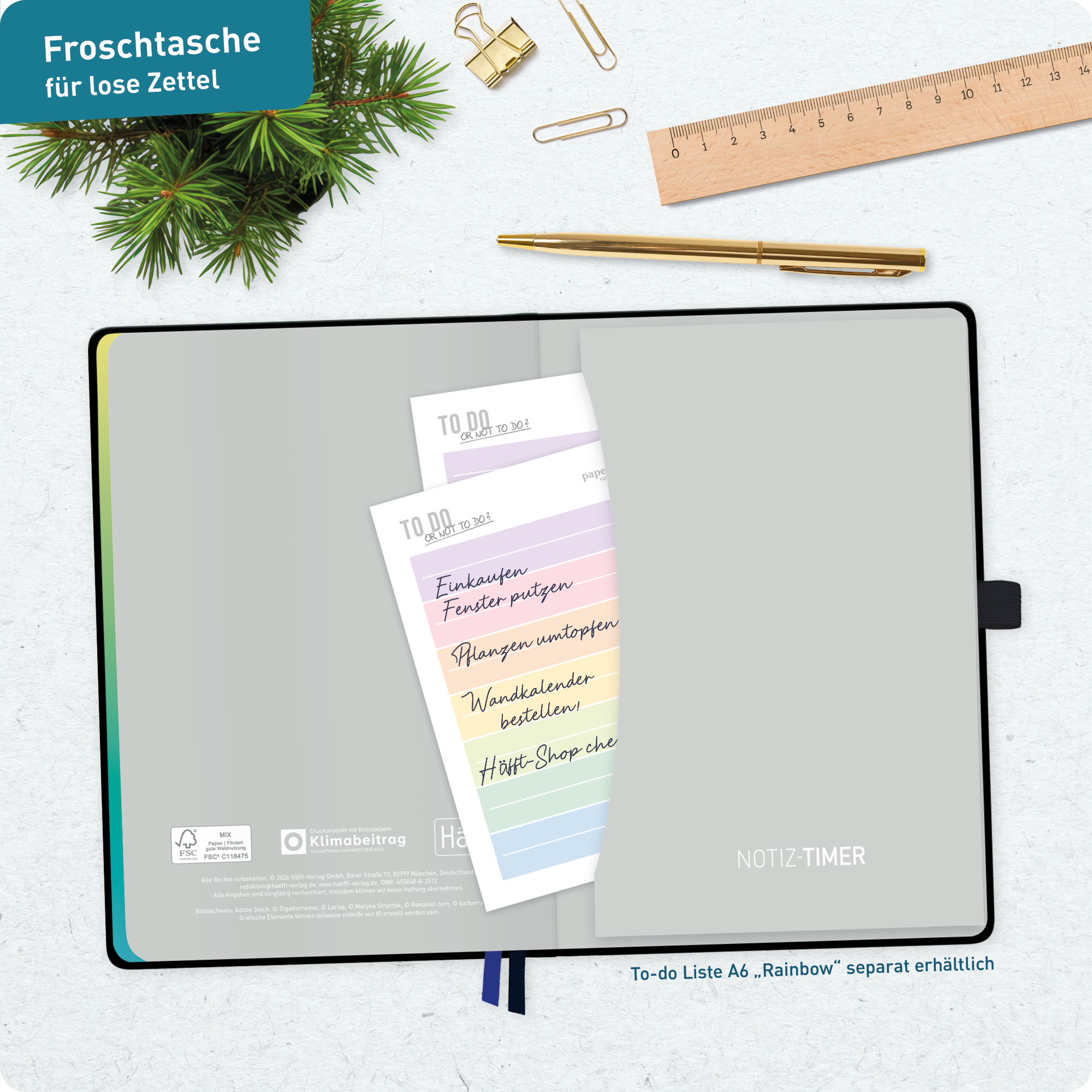 Artikelbild 8 des Artikels “Wochen-Notiz-Kalender 2026/2027 A5 [Black Rainbow] “