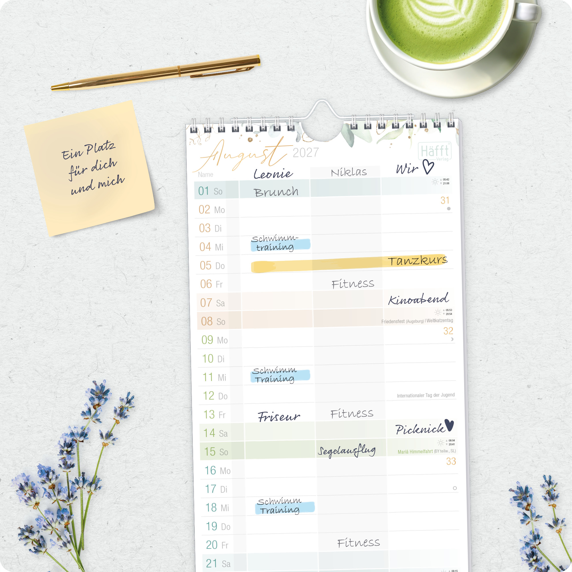 Artikelbild 8 des Artikels “Planer für Zwei 2027 Wandkalender mit 3 Spalten [Blattgold] “