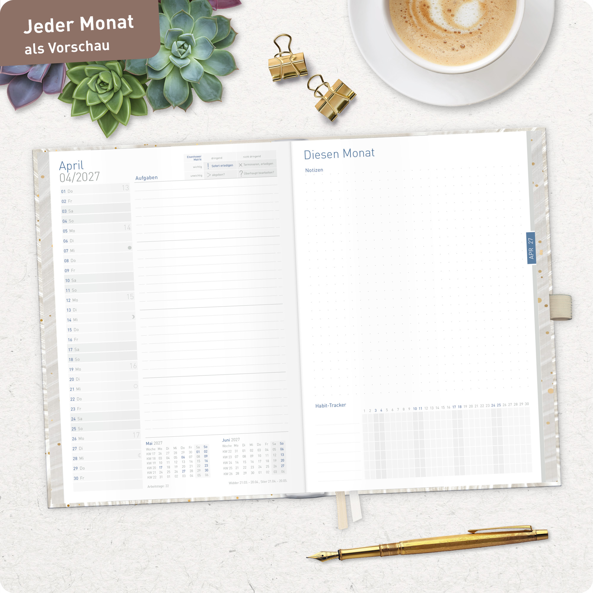 Artikelbild 8 des Artikels “Organizer Day by Day Deluxe A5 2027 [Sparkling Leaf] “