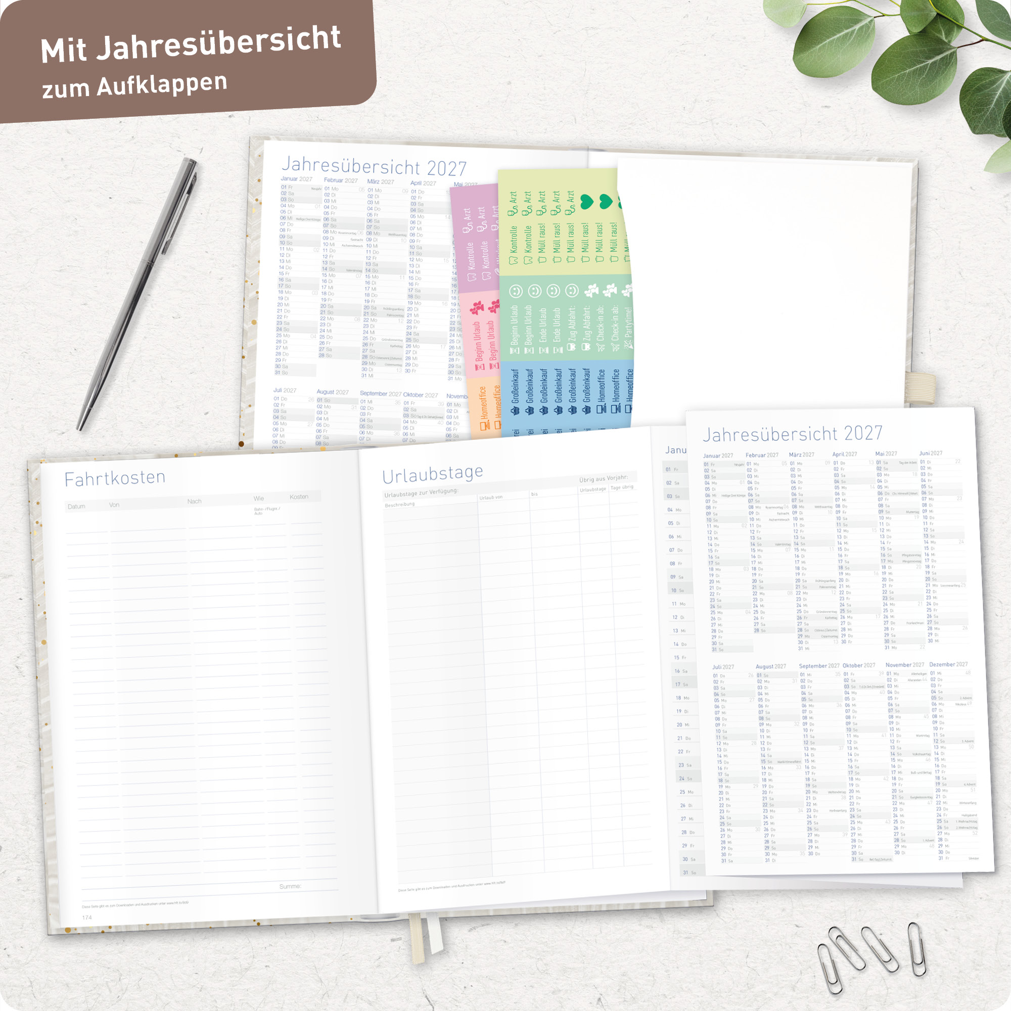 Artikelbild 8 des Artikels “Business-Timer Deluxe A5 2027 [Sparkling Leaf] “
