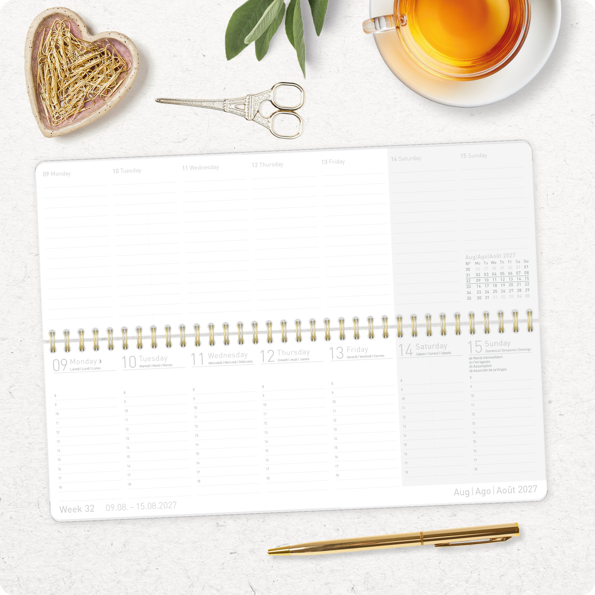 Artikelbild 8 des Artikels “Internationaler Wochen-Tischkalender quer 2027 [Fine Style] “