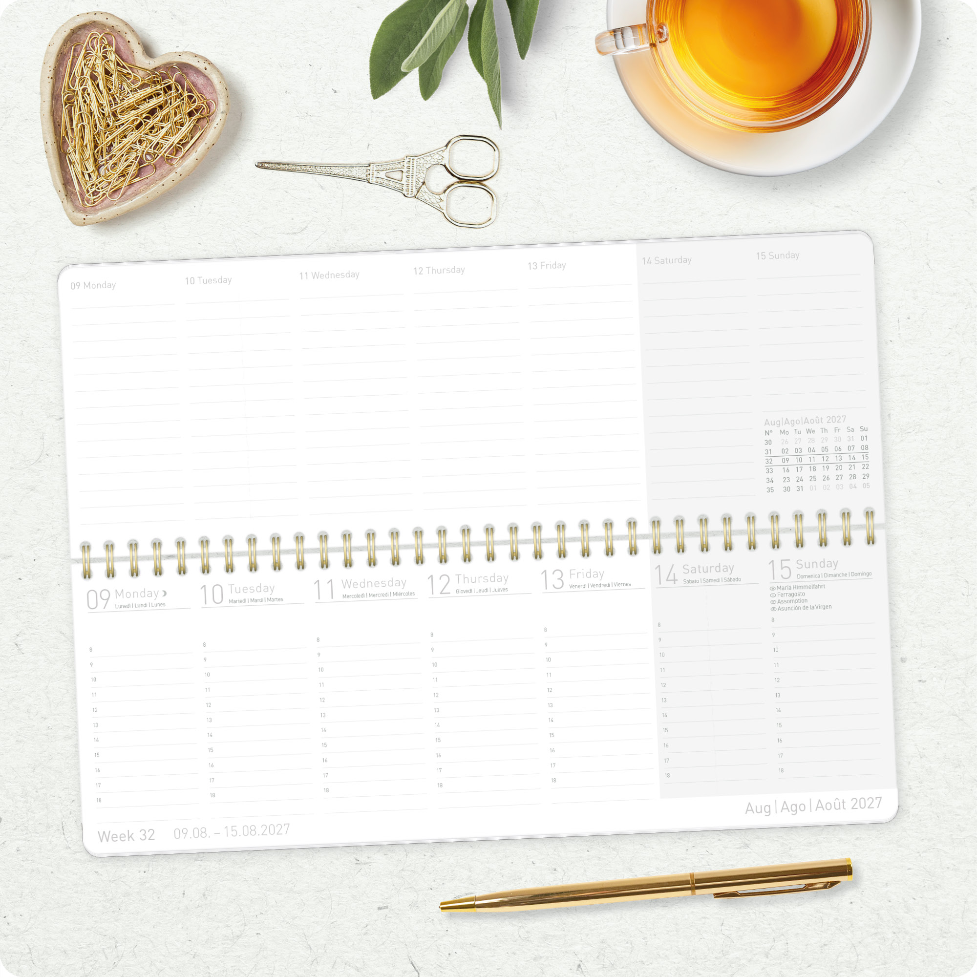 Artikelbild 8 des Artikels “Internationaler Wochen-Tischkalender quer 2027 [Green Poppy] “