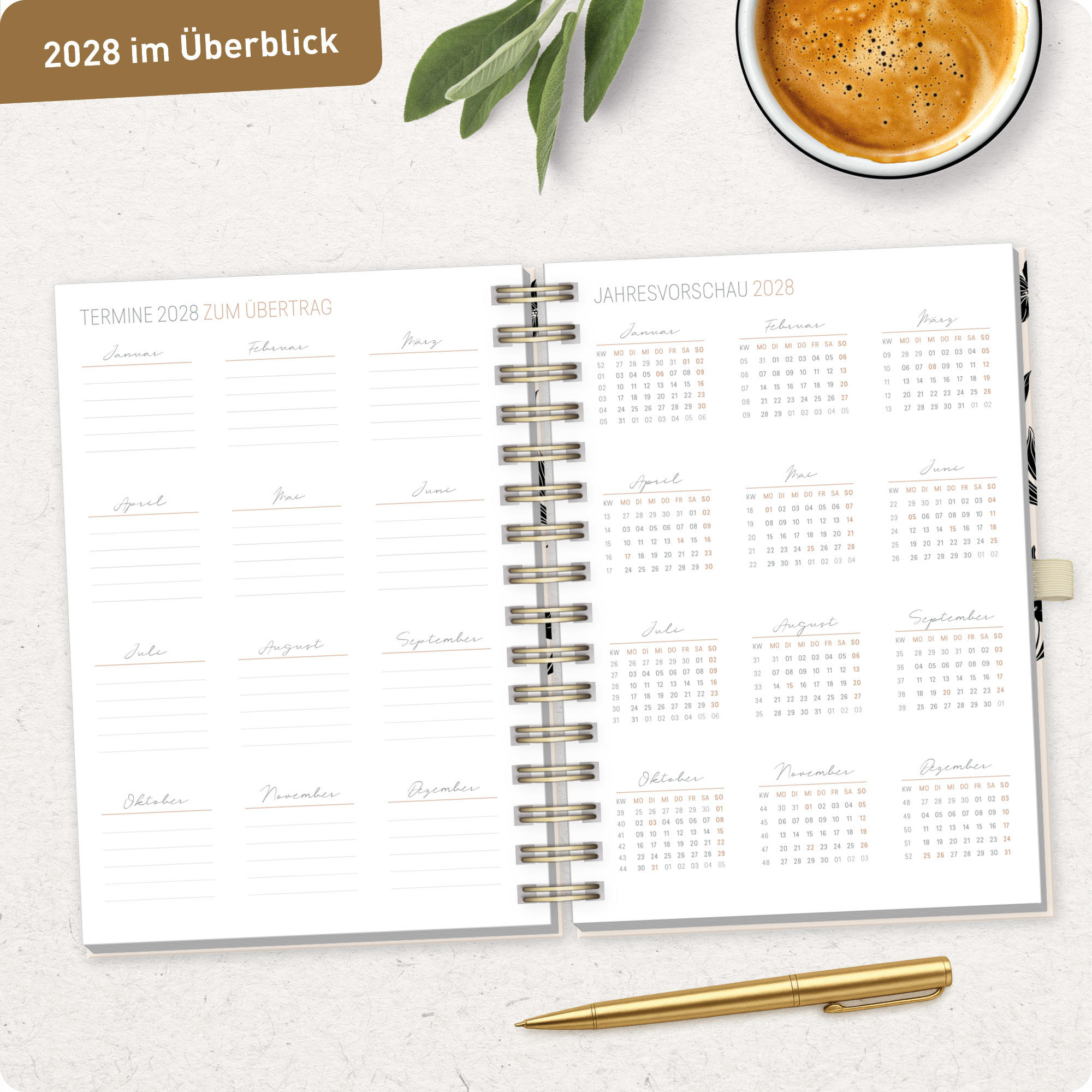 Artikelbild 8 des Artikels “Lieblings-Timer Deluxe A5 2027 [Black Flower] “