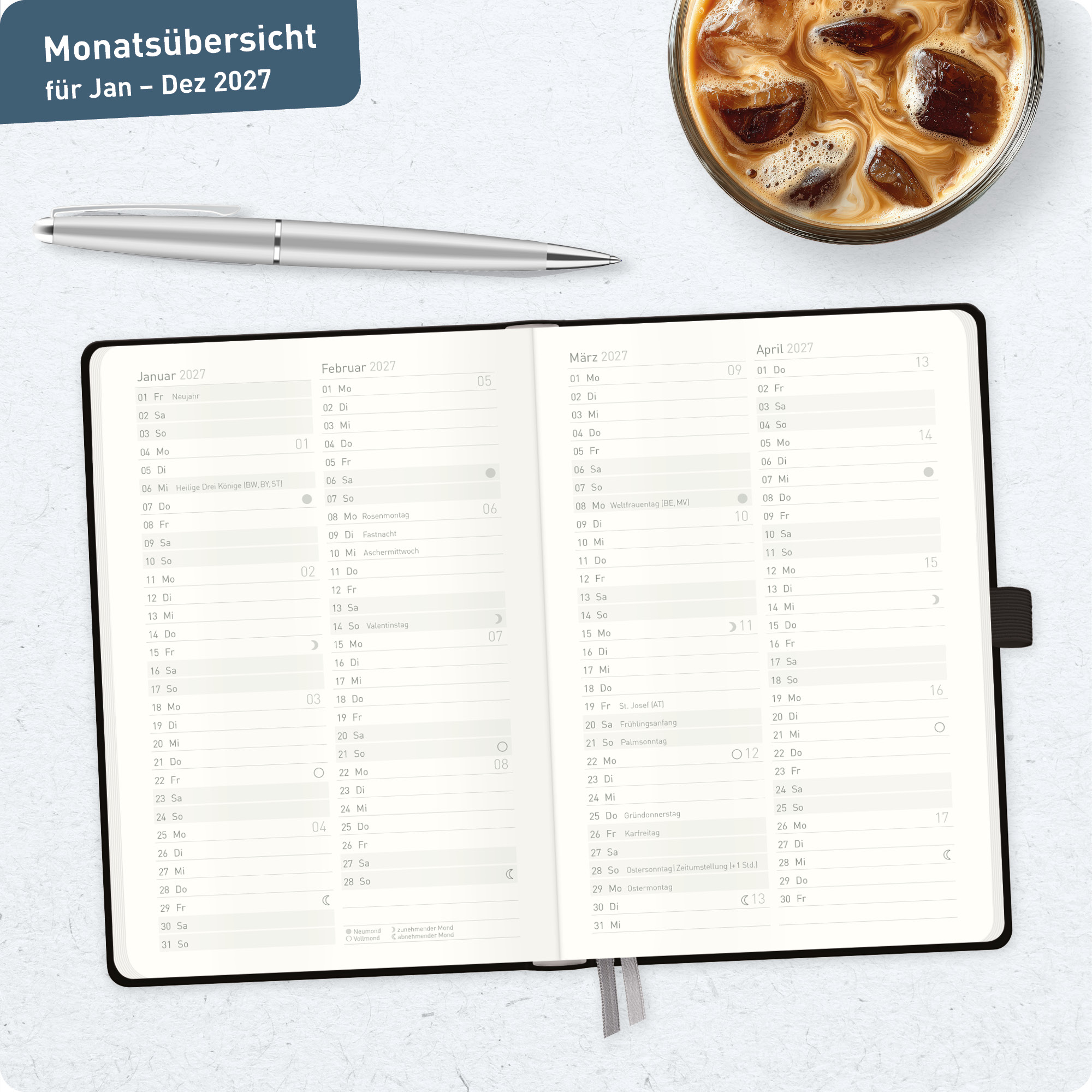 Artikelbild 8 des Artikels “Wochen-Notiz-Kalender A6 2027 [Schwarz] “