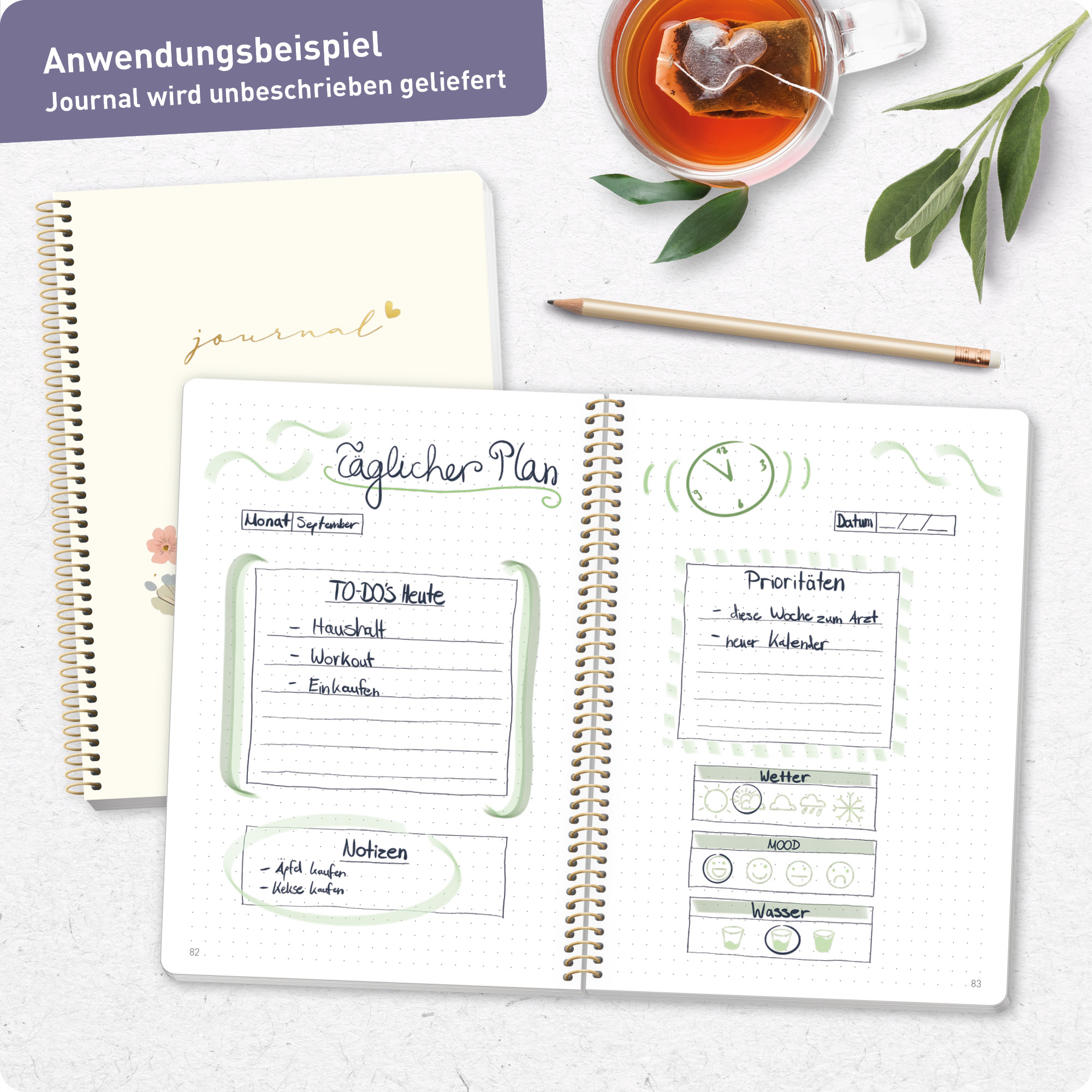 Artikelbild 8 des Artikels “Bullet Journal dotted A5 mit Spiralbindung [Flower Joy] “