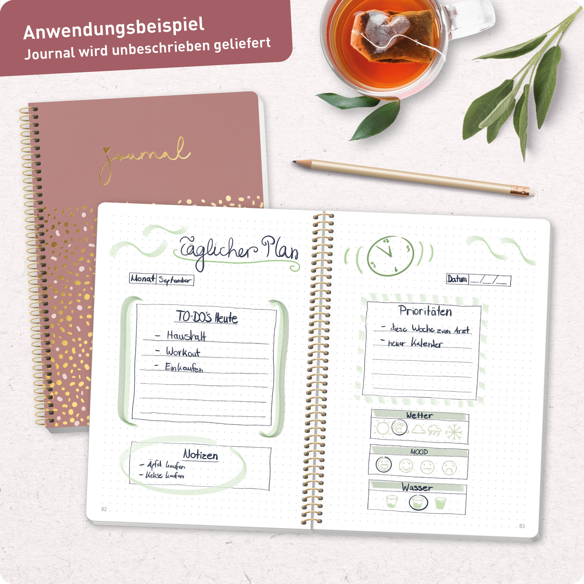 Artikelbild 8 des Artikels “Bullet Journal dotted A5 mit Spiralbindung [Glamour Dots] “